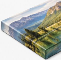Side view of a printed canvas wrap